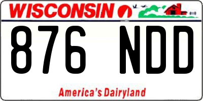 WI license plate 876NDD