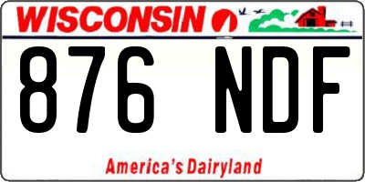 WI license plate 876NDF