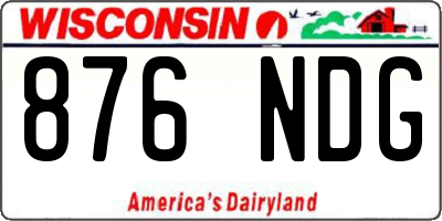 WI license plate 876NDG