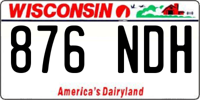 WI license plate 876NDH