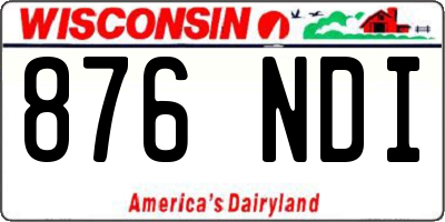 WI license plate 876NDI