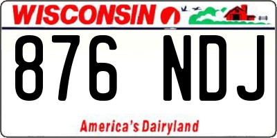 WI license plate 876NDJ