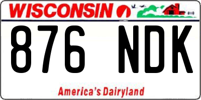 WI license plate 876NDK