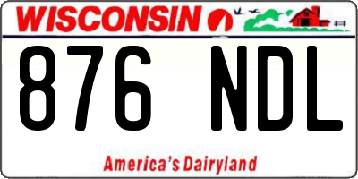 WI license plate 876NDL