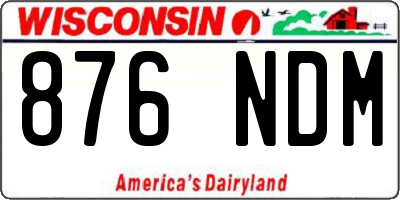 WI license plate 876NDM