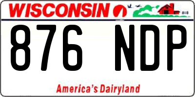 WI license plate 876NDP