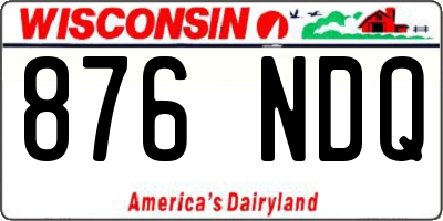 WI license plate 876NDQ