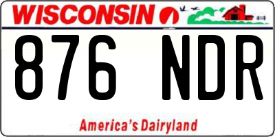 WI license plate 876NDR