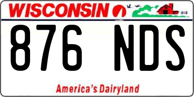 WI license plate 876NDS