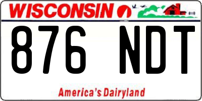 WI license plate 876NDT