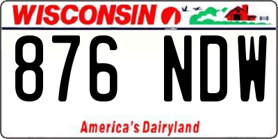 WI license plate 876NDW