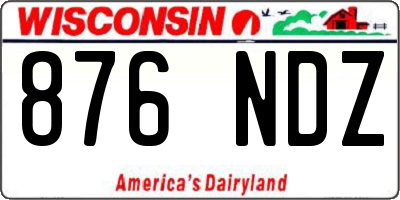 WI license plate 876NDZ