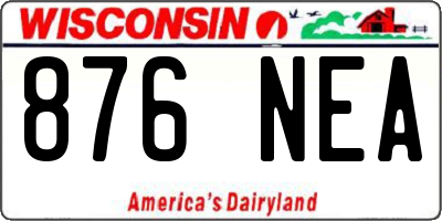 WI license plate 876NEA