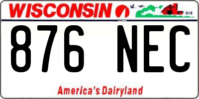 WI license plate 876NEC