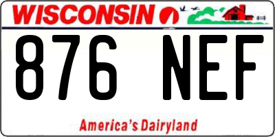 WI license plate 876NEF