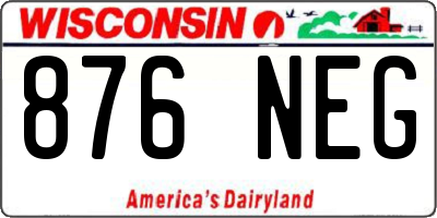 WI license plate 876NEG