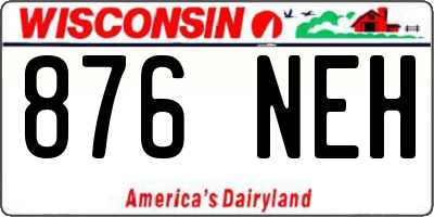 WI license plate 876NEH