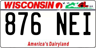 WI license plate 876NEI