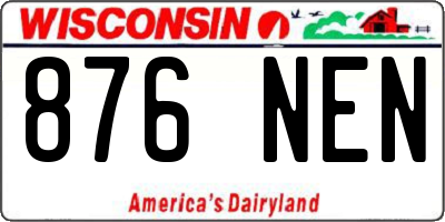 WI license plate 876NEN