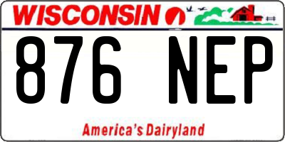 WI license plate 876NEP