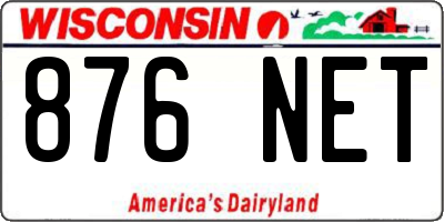 WI license plate 876NET
