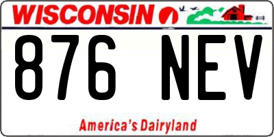 WI license plate 876NEV