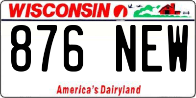 WI license plate 876NEW