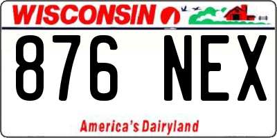 WI license plate 876NEX