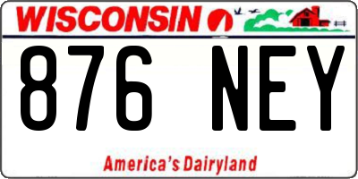 WI license plate 876NEY