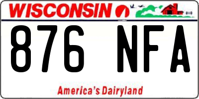 WI license plate 876NFA
