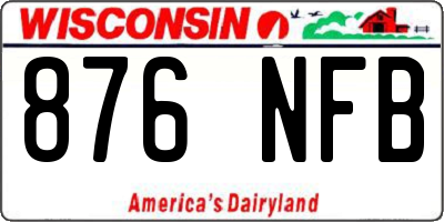 WI license plate 876NFB