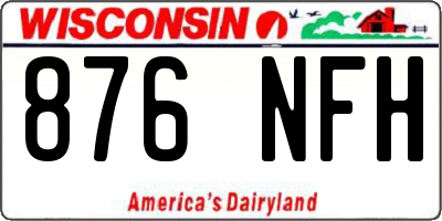 WI license plate 876NFH