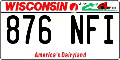 WI license plate 876NFI