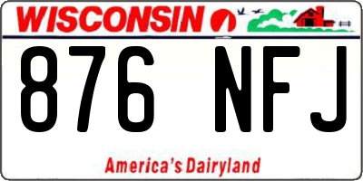 WI license plate 876NFJ