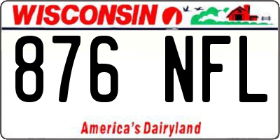 WI license plate 876NFL