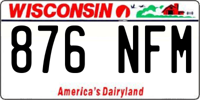 WI license plate 876NFM