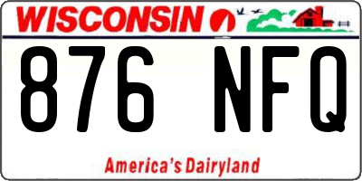 WI license plate 876NFQ