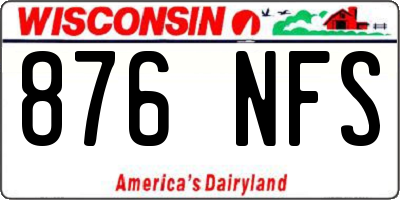 WI license plate 876NFS