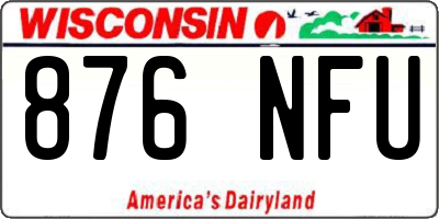 WI license plate 876NFU