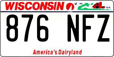 WI license plate 876NFZ