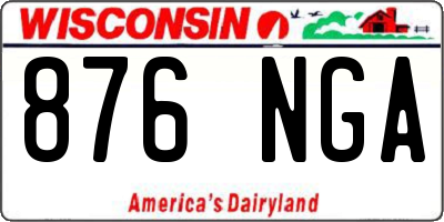 WI license plate 876NGA