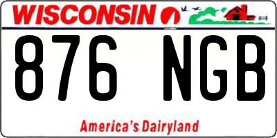 WI license plate 876NGB