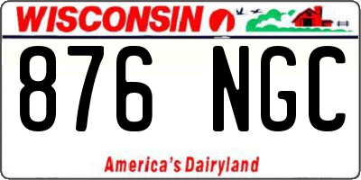 WI license plate 876NGC