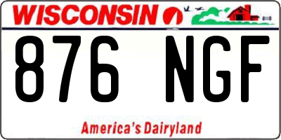 WI license plate 876NGF