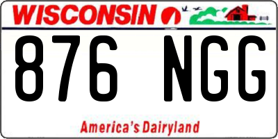 WI license plate 876NGG