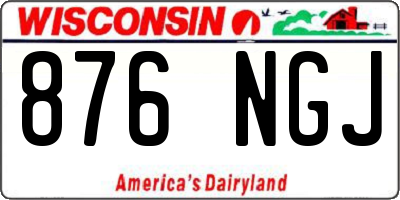 WI license plate 876NGJ