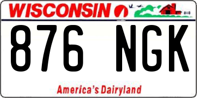 WI license plate 876NGK