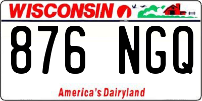 WI license plate 876NGQ