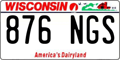 WI license plate 876NGS
