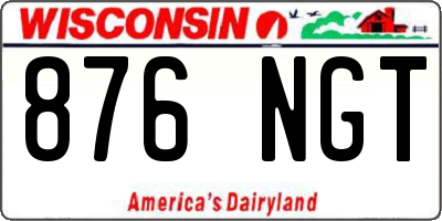 WI license plate 876NGT